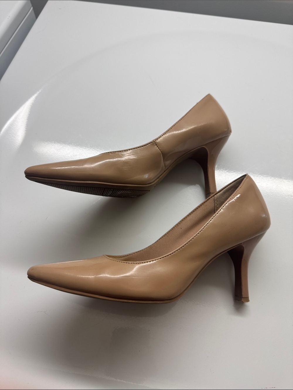 comfort plus by Predictions Beige Pointed-Toe Women's Pumps